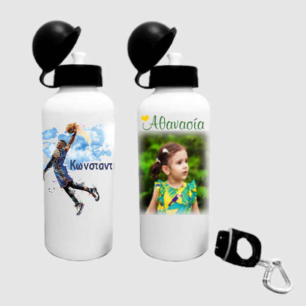 Μεταλλικό παγούρι 600ml με 2 καπάκια και την εκτύπωση που επιθυμείτε